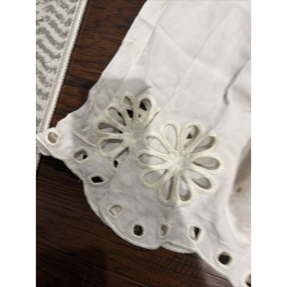 Blu Pepper French Countryside Eyelet Linen Like Top & Skirt Set Sand NWT Size L - Picture 4 of 7